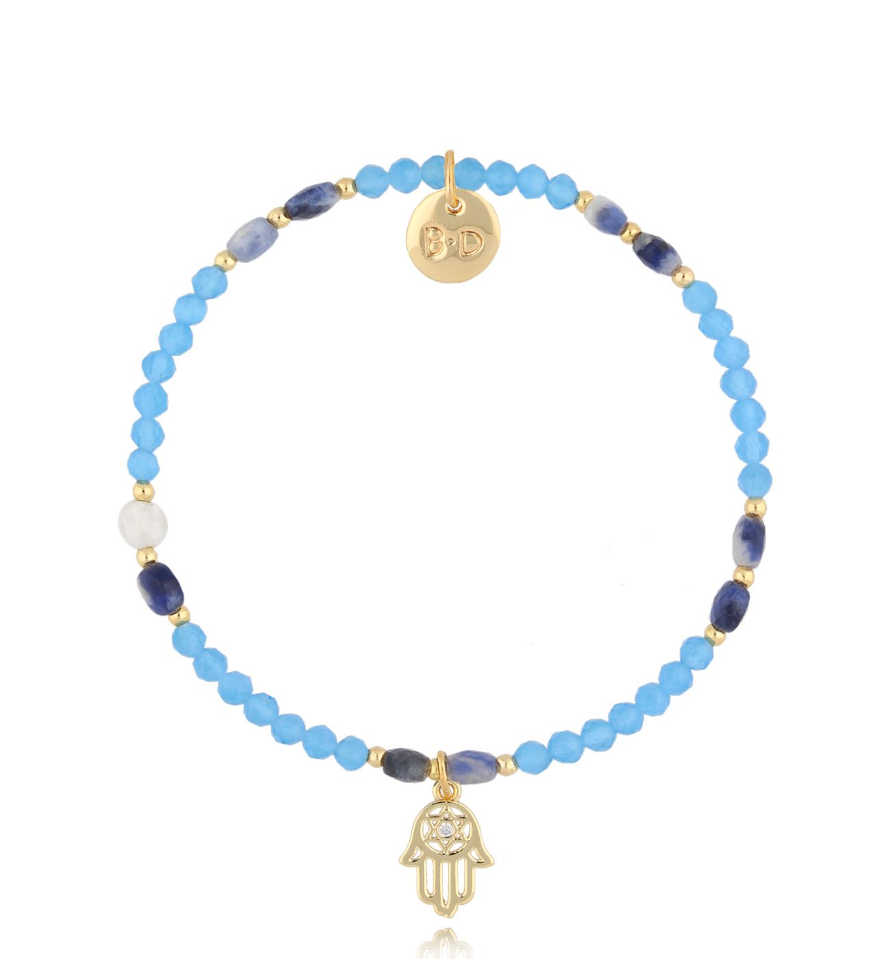 Bransoletka niebieska z ręką Fatimy Damienne - By Dziubeka