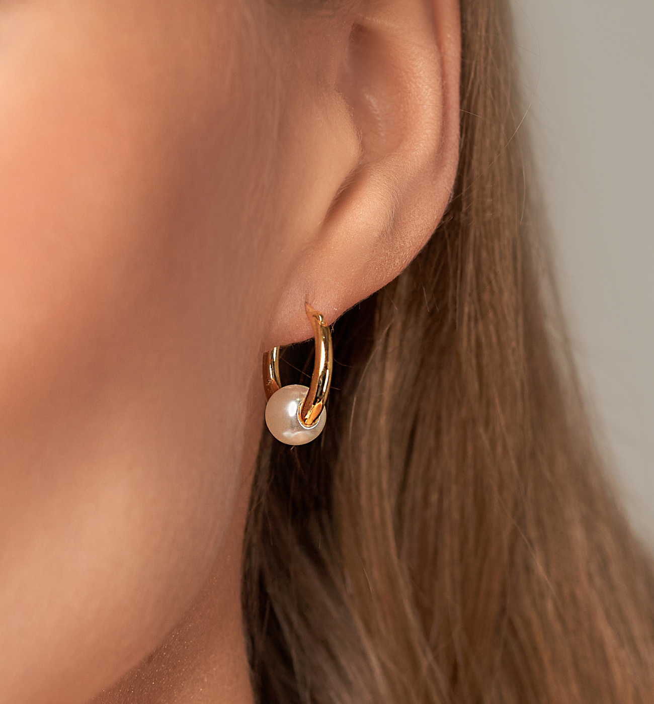 Kolczyki złote z perłami Leimomi KPE0126