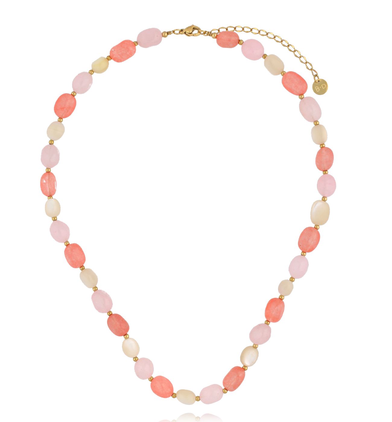 Naszyjnik pastelowy z kamieniami - By Dziubeka