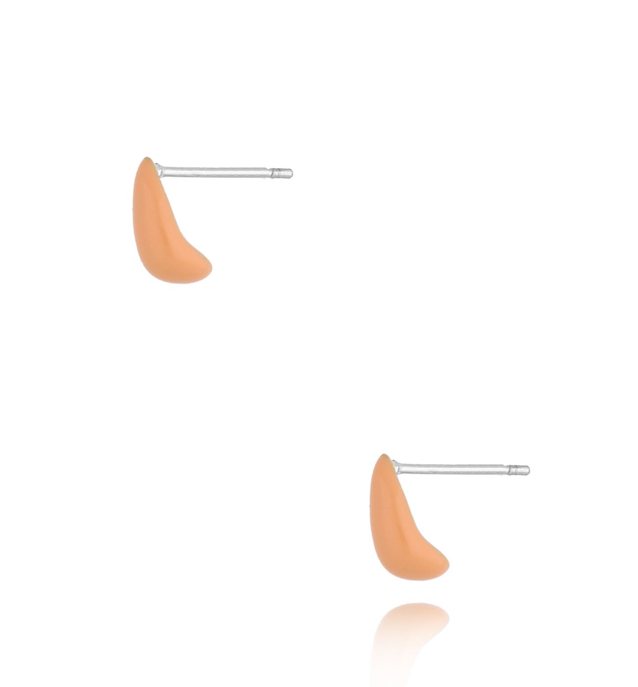 Kolczyki krople małe z brzoskwiniową emalią Tears KSA1636