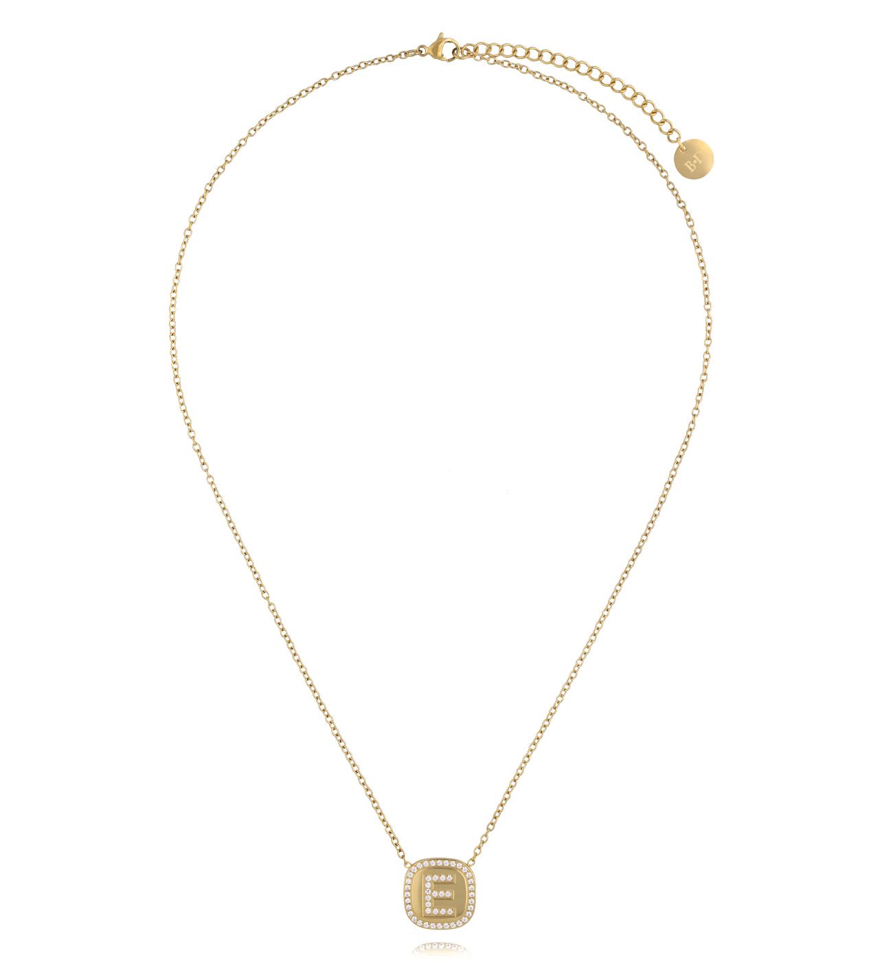 Naszyjnik z literką E złoty - By Dziubeka