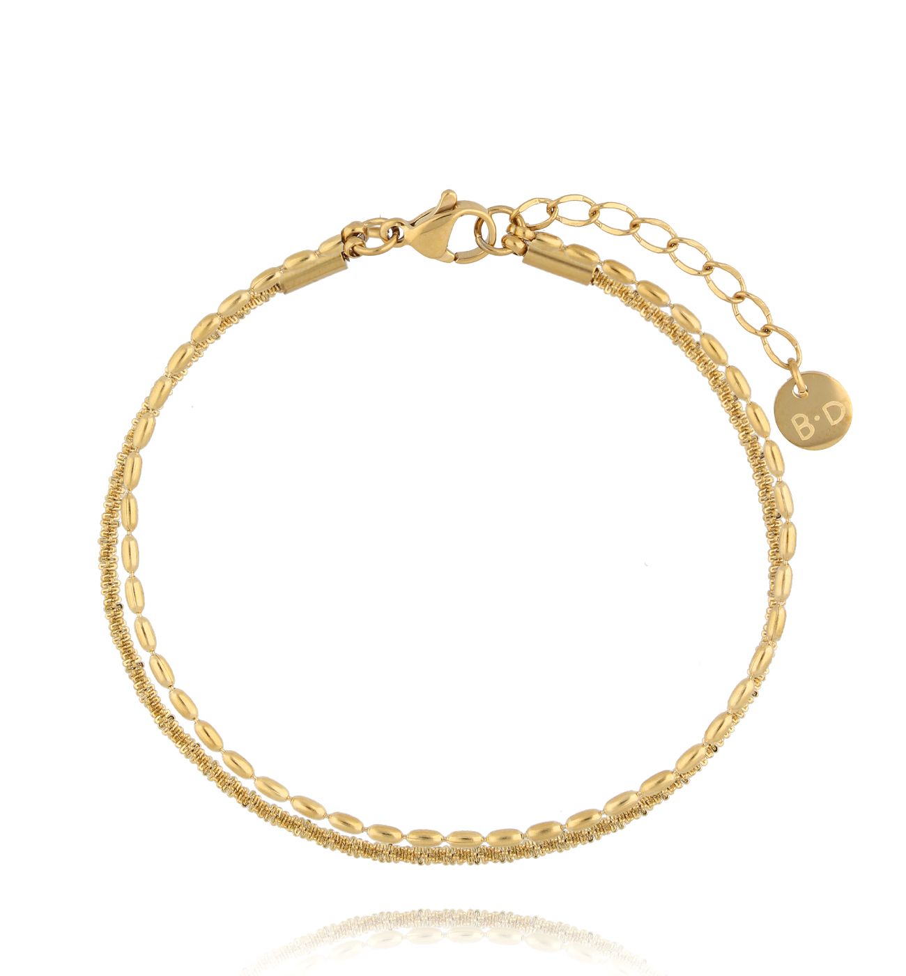 Bransoletka złota z łańcuszkami BSY0297 - By Dziubeka