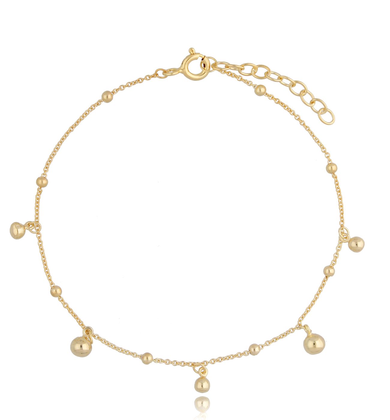 Bransoletka pozłacana z kuleczkami Sun BSE0144