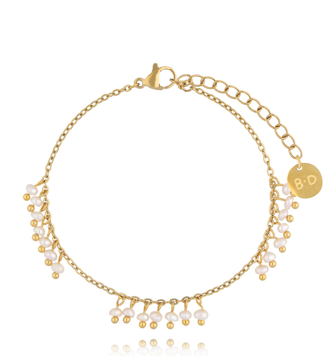 Bransoletka z perłami złota BPE0136