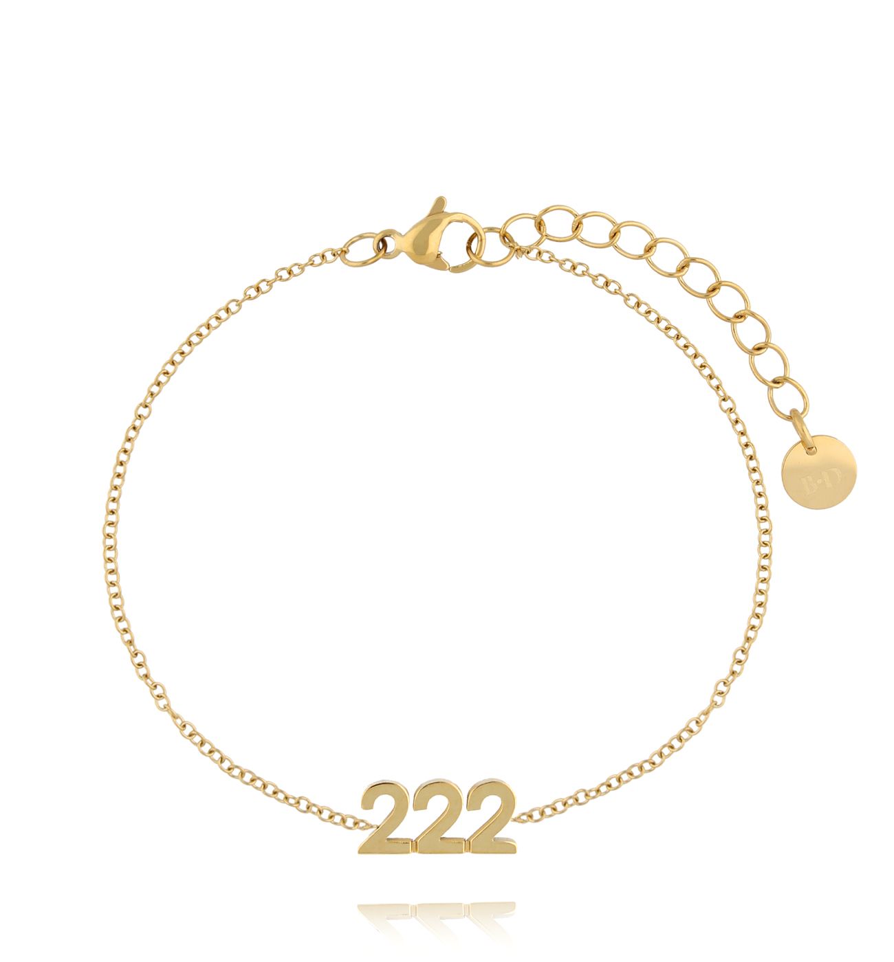 Bransoletka z anielską liczbą 222 złota BSA0861