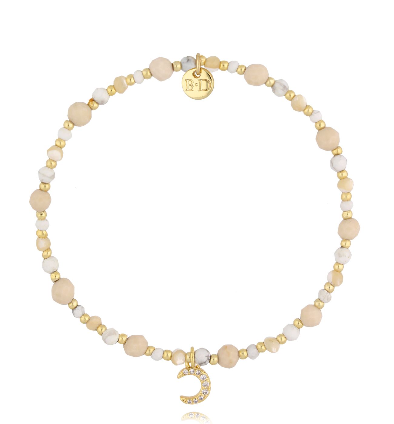 Bransoletka beżowa z księżycem BSC2073