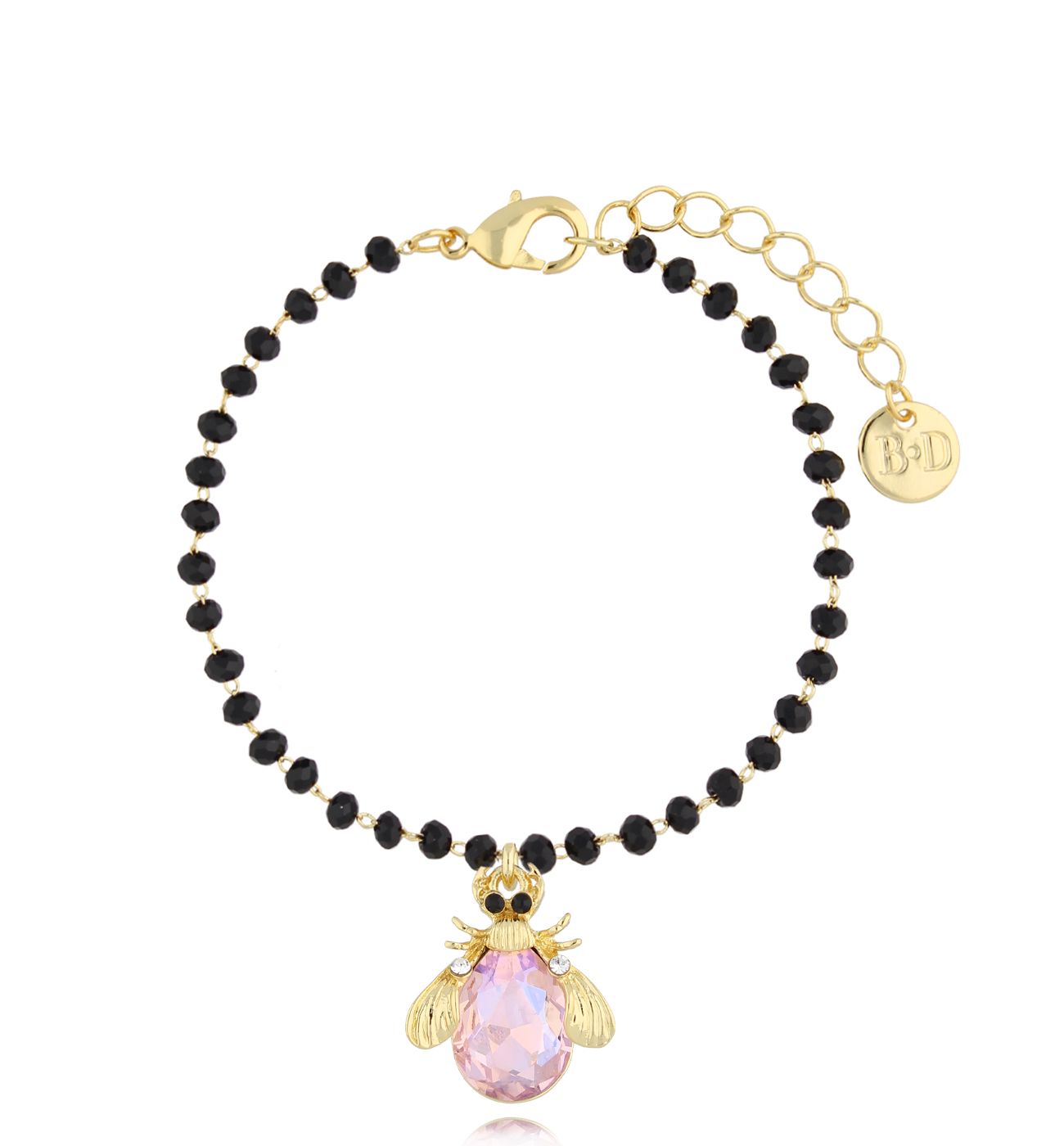 Bransoletka z różowym owadem Midnight BMI0164