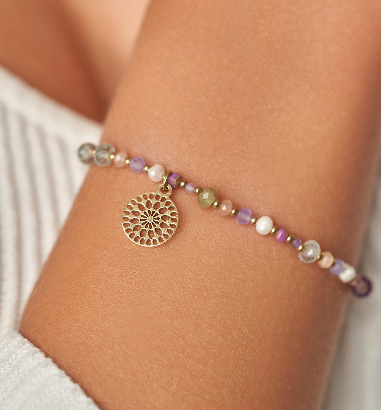 Bransoletka zielono fioletowy z kamieniami naturalnymi Latifa BSC1960