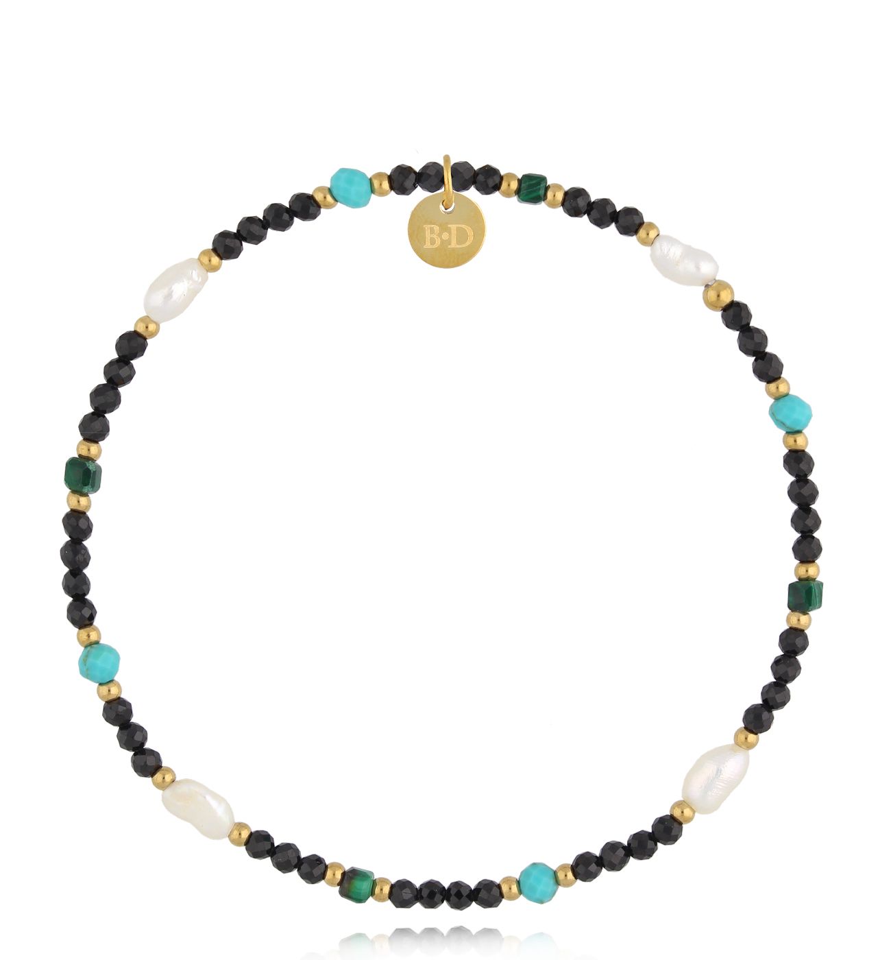 Bransoletka czarna z perłami Subtle - By Dziubeka