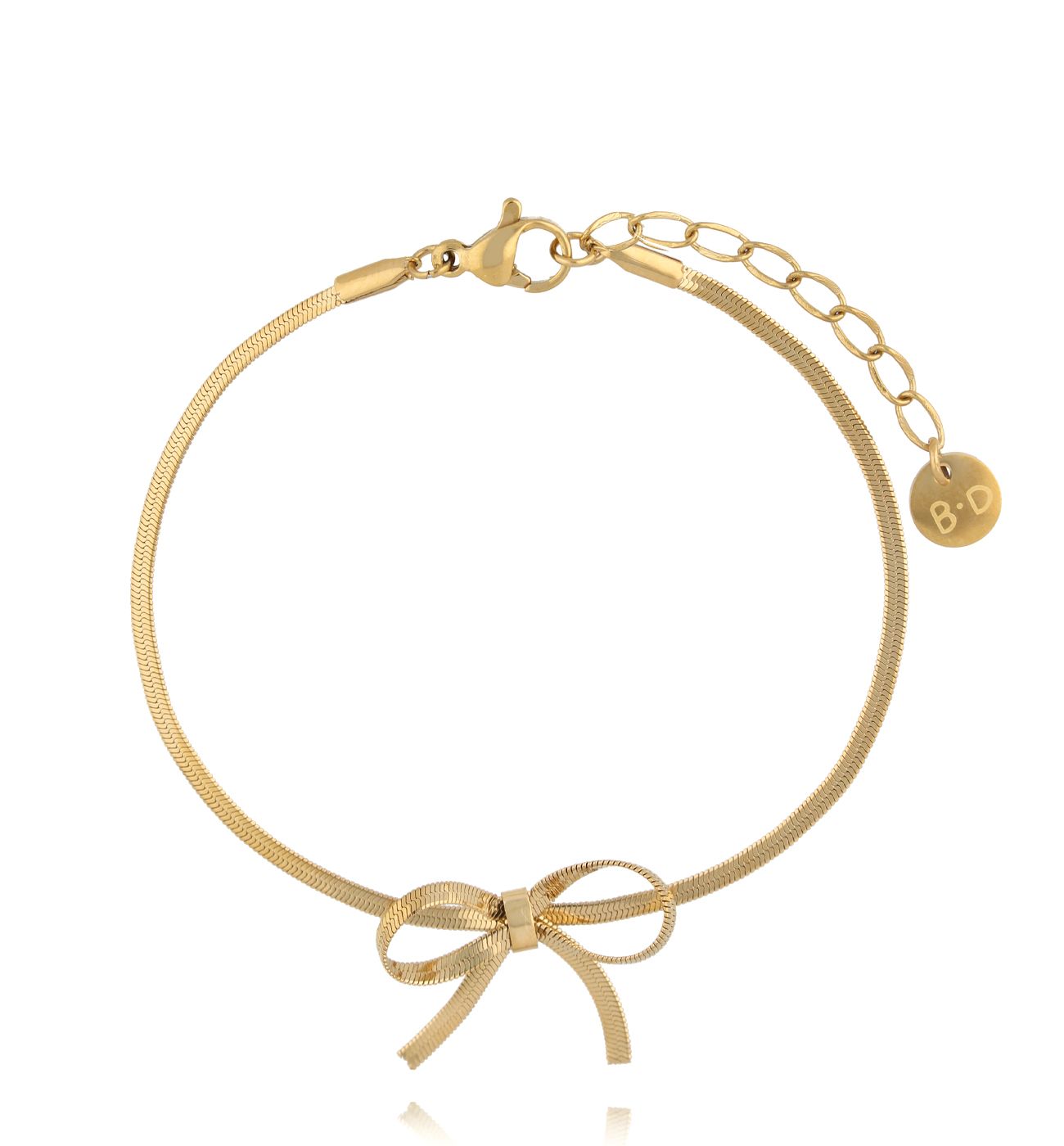 Bransoletka złota z kokardką BSY0310 - By Dziubeka