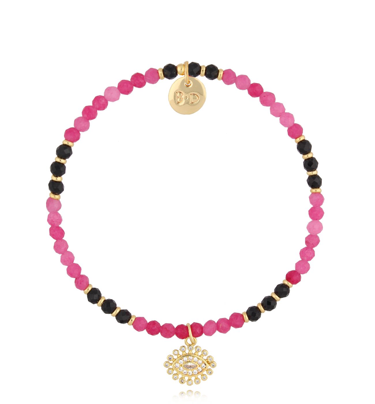 Bransoletka fuksjowa z okiem Rosea BTW2137