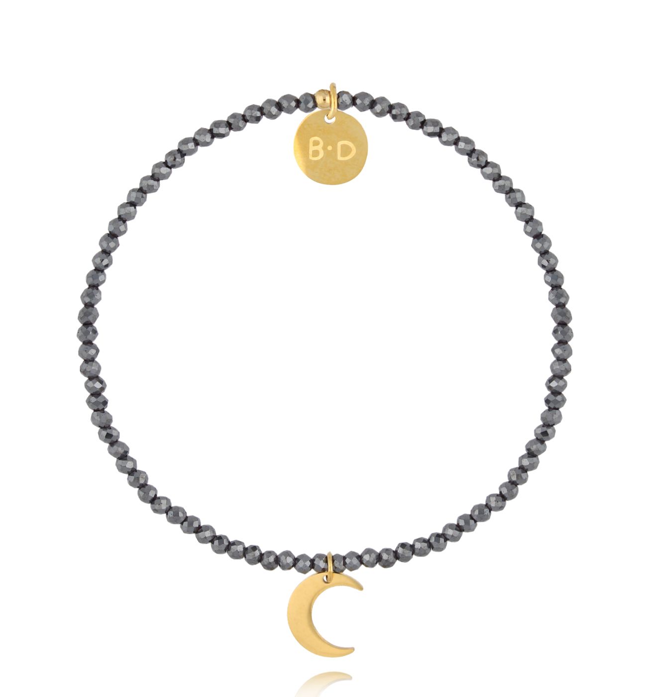 Bransoletka z hematytami i księżycem Nightfall Grace - By Dziubeka