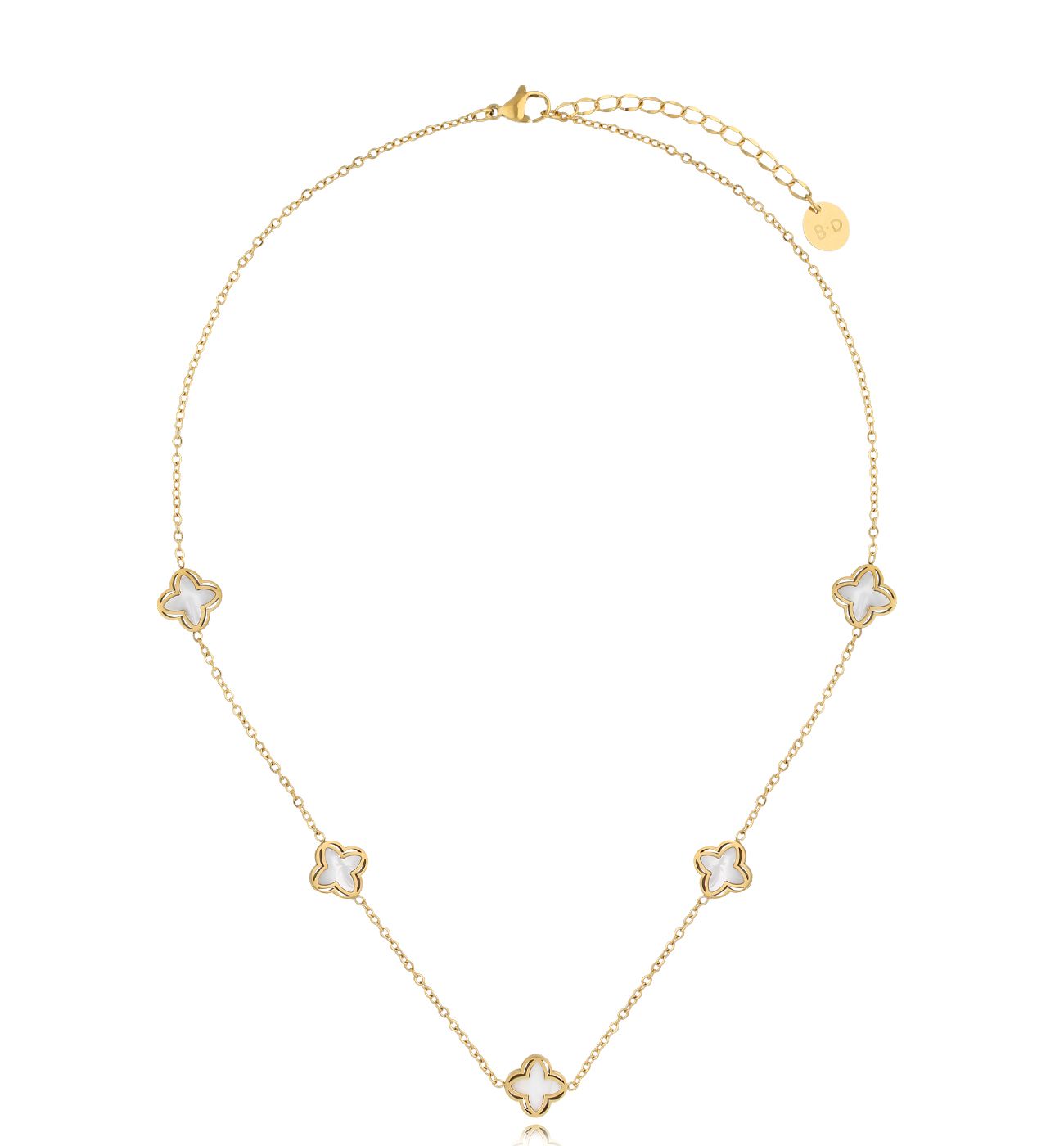 Naszyjnik złoty z koniczynkami Clovers NSY0160 - By Dziubeka