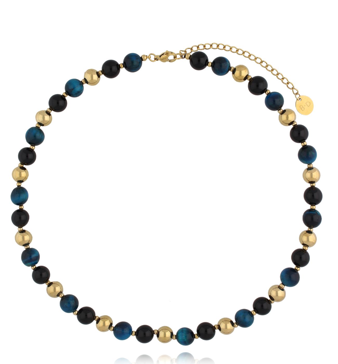 Naszyjnik z agatami i tygrysim okiem - By Dziubeka