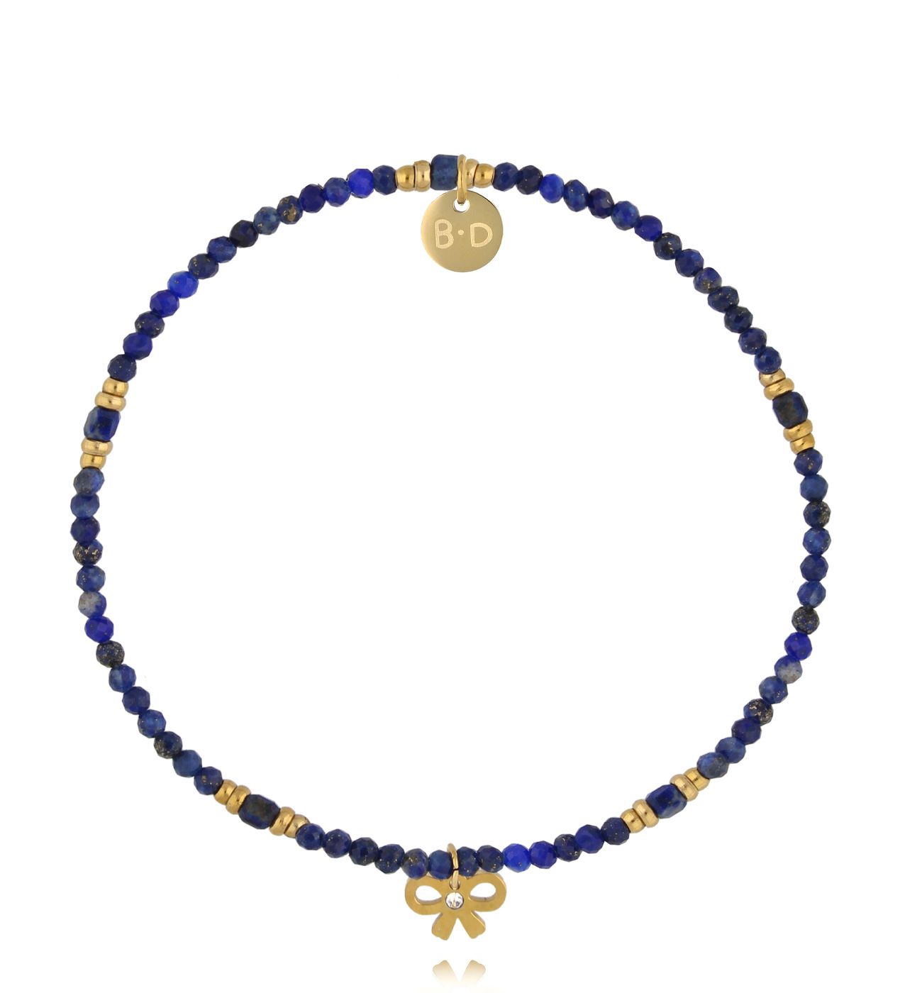 Bransoletka z lapisami i kokardką - By Dziubeka