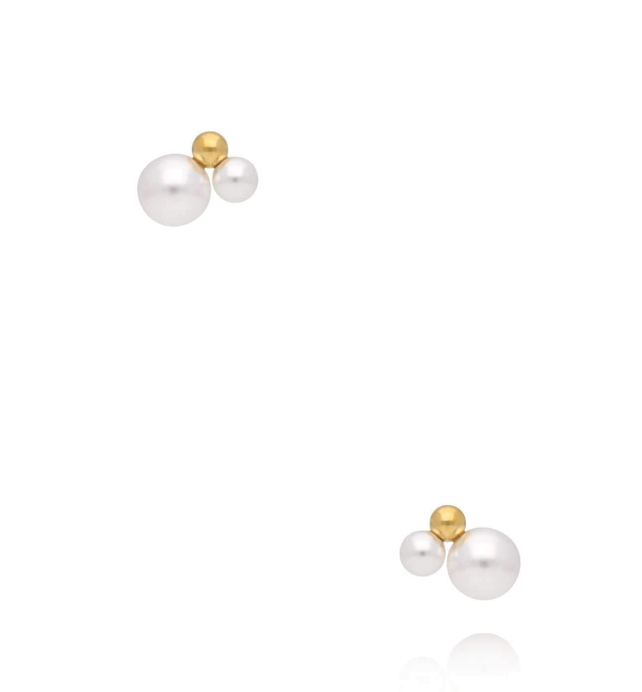 Kolczyki z dwiema perłami różnej wielkości KSY0437 - By Dziubeka