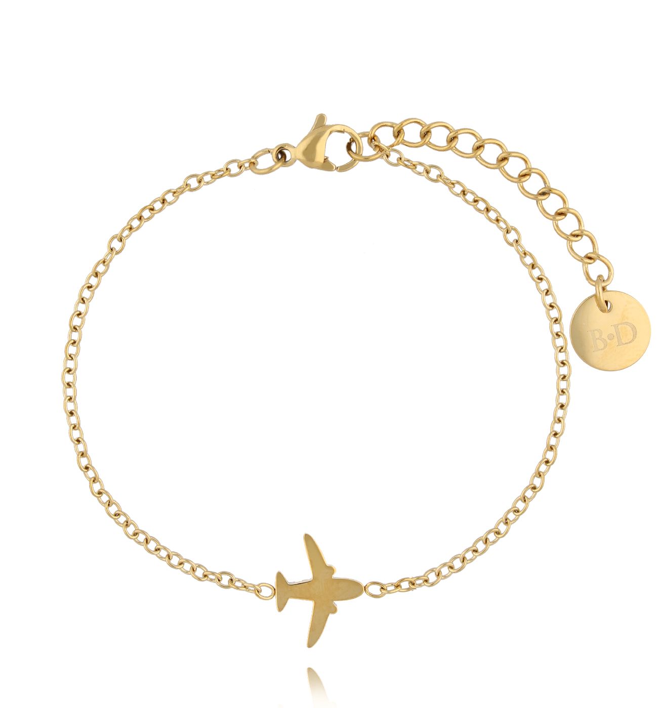 Bransoletka złota z samolotem Plane BSA0567