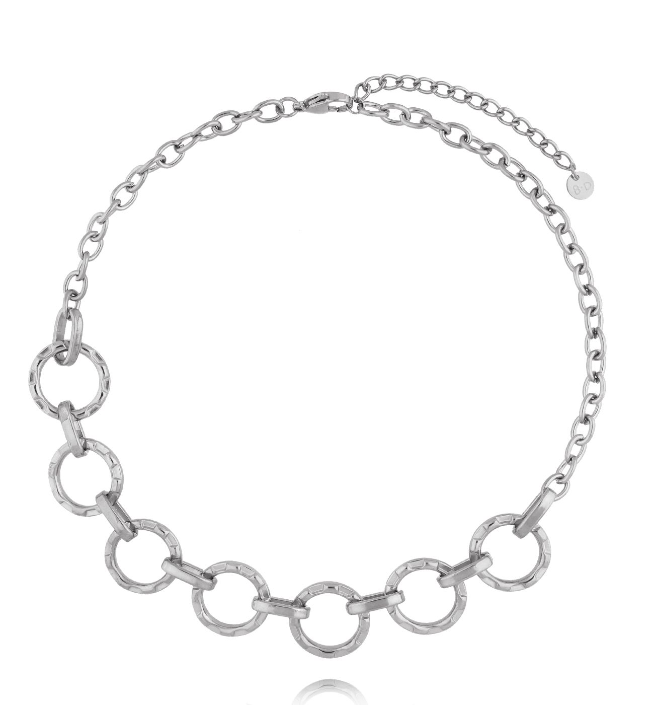 Naszyjnik z dużych ogniw – srebrny NSY0716 - By Dziubeka