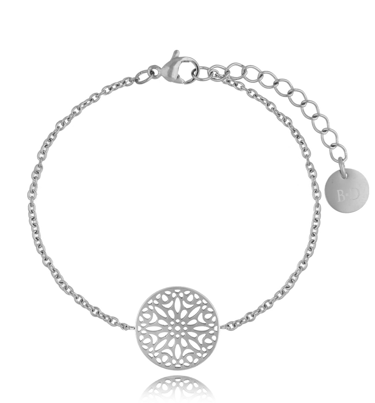 Bransoletka ze stali szlachetnej posrebrzana Grenada BSA0178