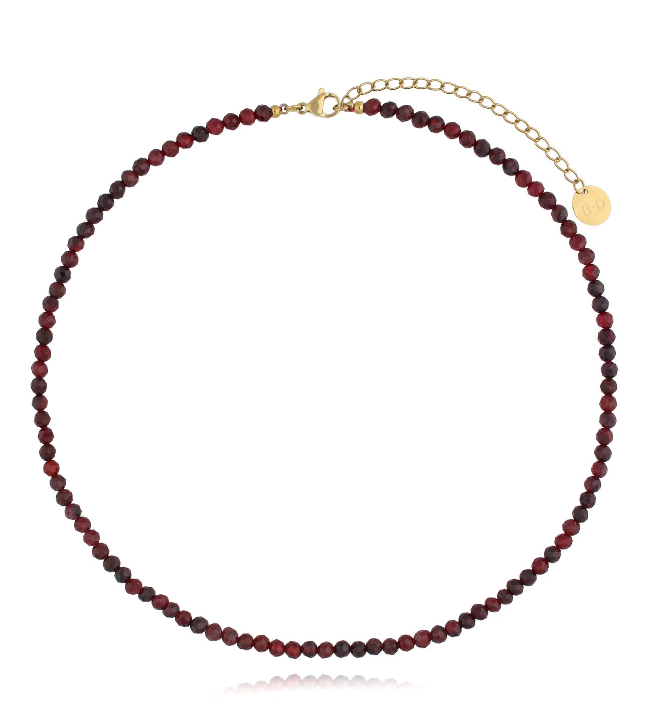 Naszyjnik bordowy z granatami NTW1349