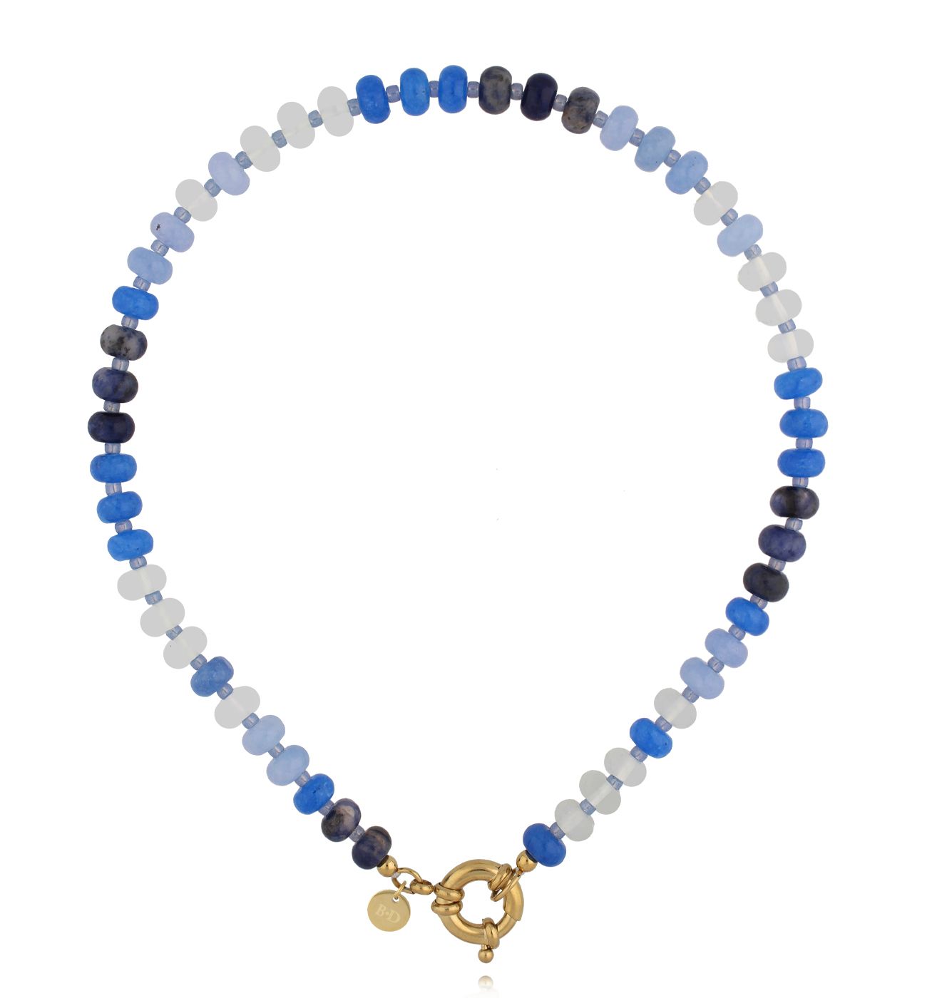Naszyjnik z granatowych i niebieskich jadeitów NSC0666