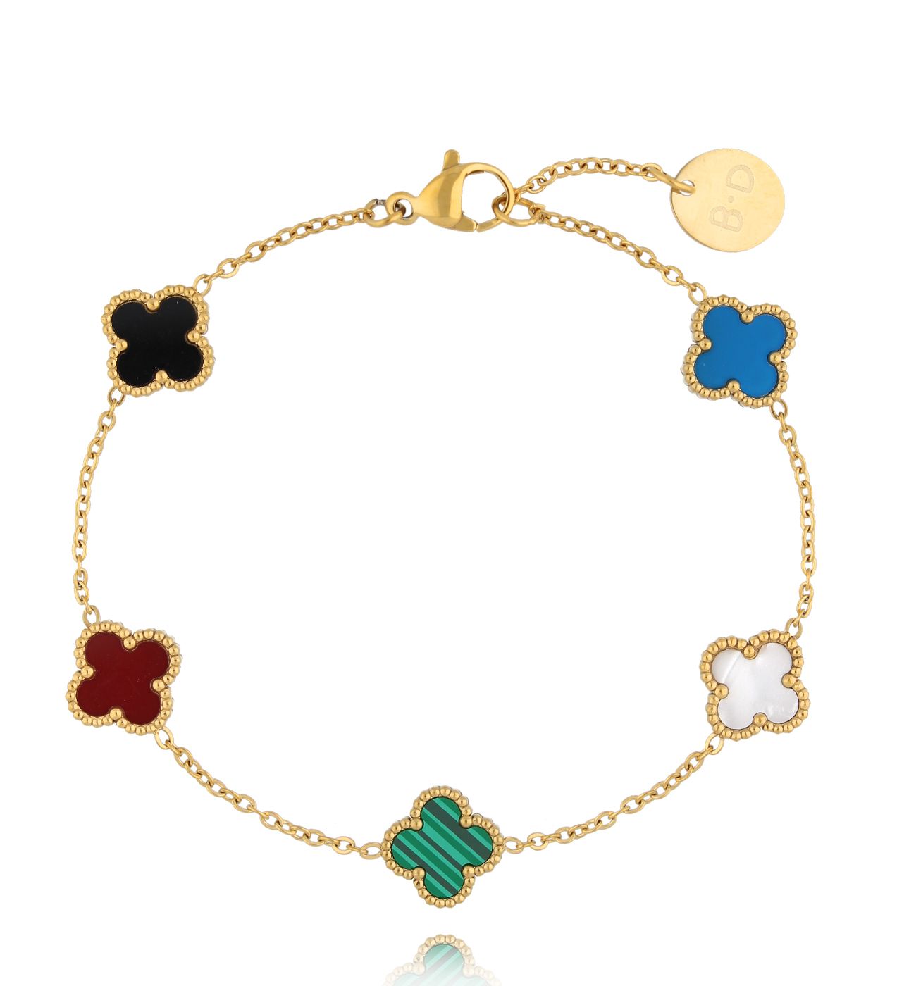 Bransoletka z kolorowymi koniczynkami Clovers BSY0099