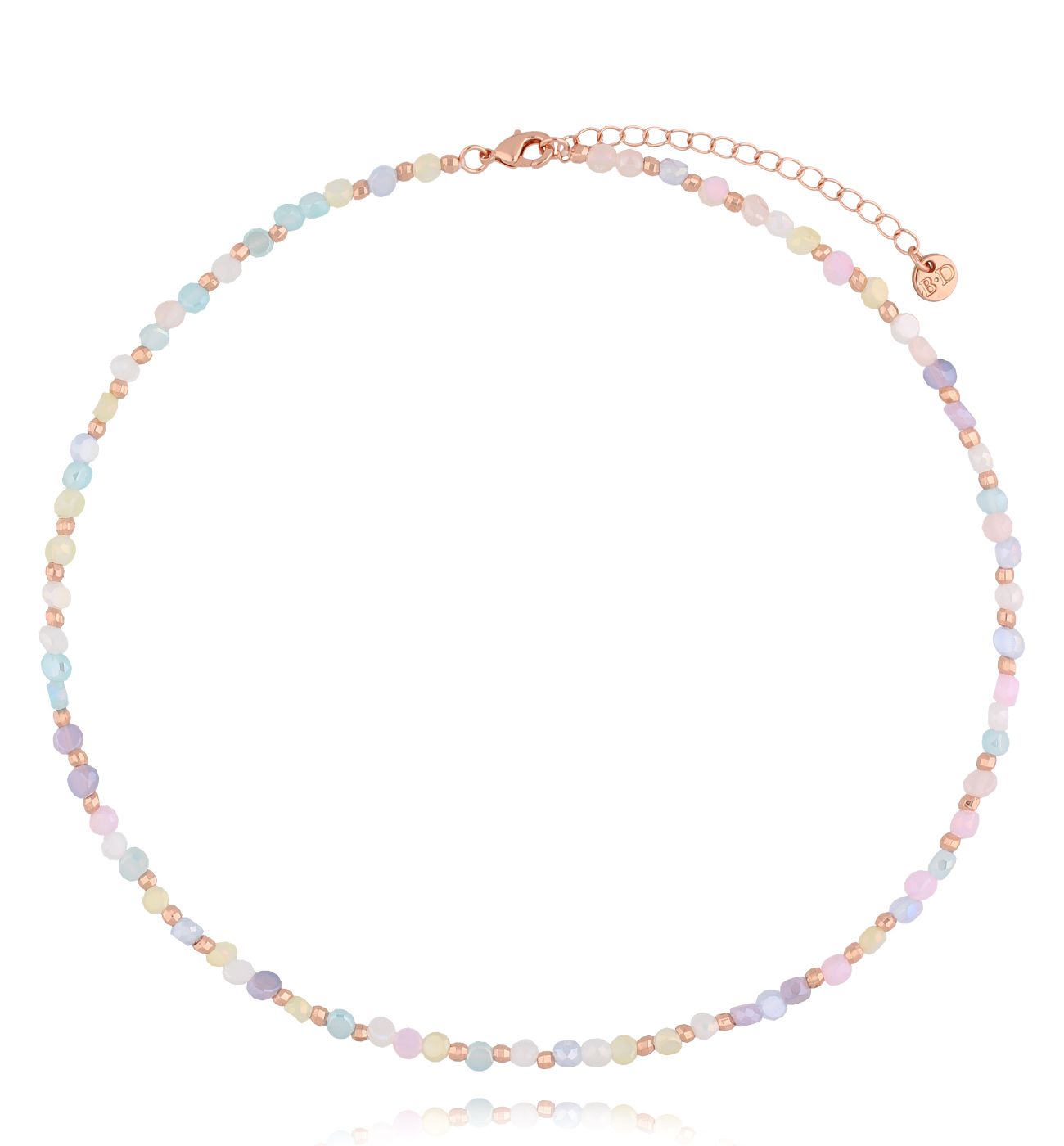 Naszyjnik pastelowy z kryształkami - By Dziubeka