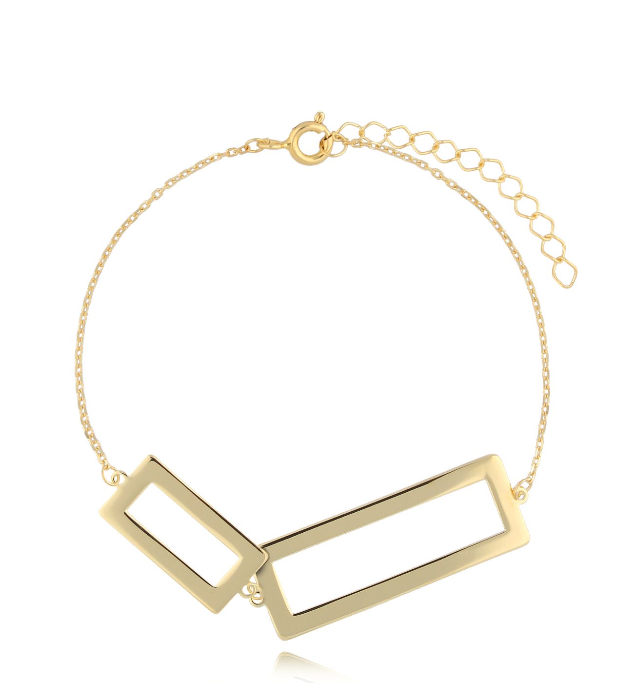 Bransoletka złota z prostokątami Iasmim - By Dziubeka