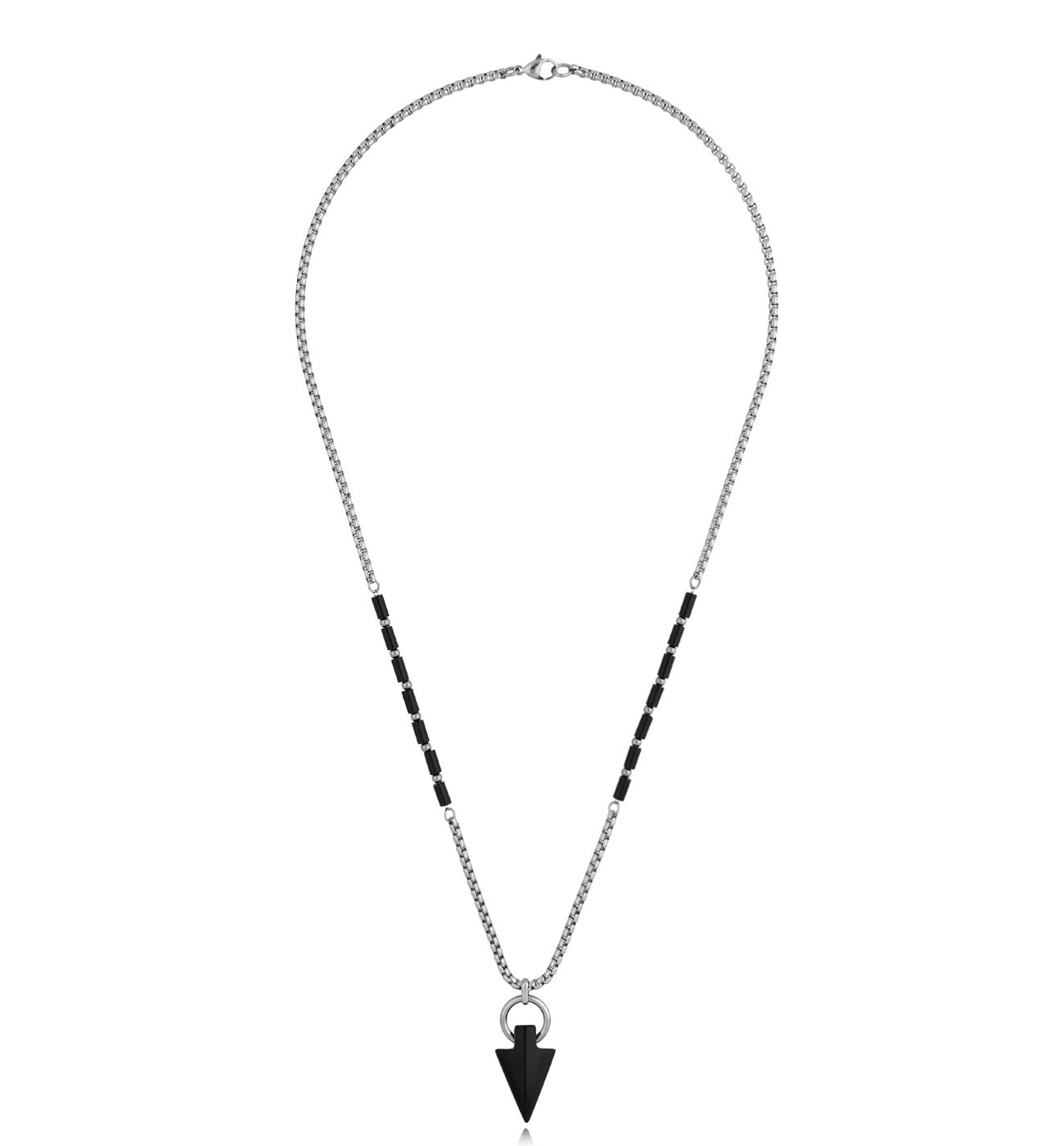 Naszyjnik męski czarno srebrny Drystan - By Dziubeka