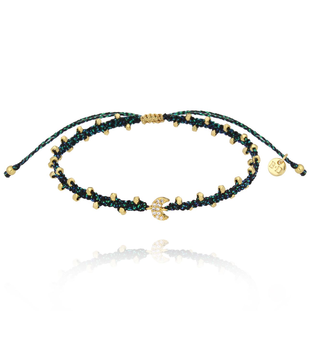 Bransoletka zielona z księżycem BSC2190