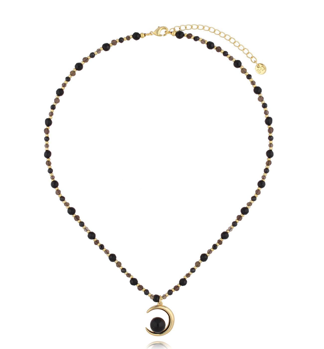 Naszyjnik czarny z księżycem - By Dziubeka