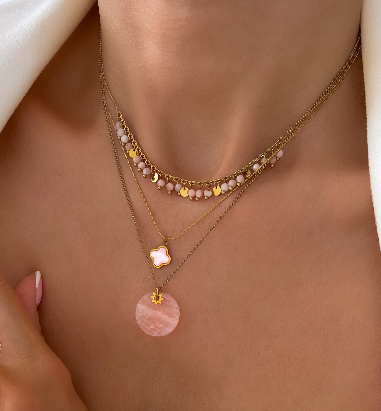 Naszyjnik z opalami różowymi Paradise Jewels - By Dziubeka