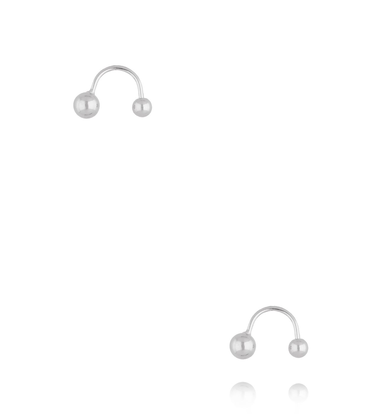 Kolczyki typu C z kulkami – srebrne KCA0147