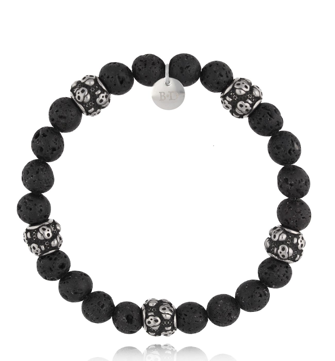 Bransoletka z lawą i czaszkami Hakon BMITC0598