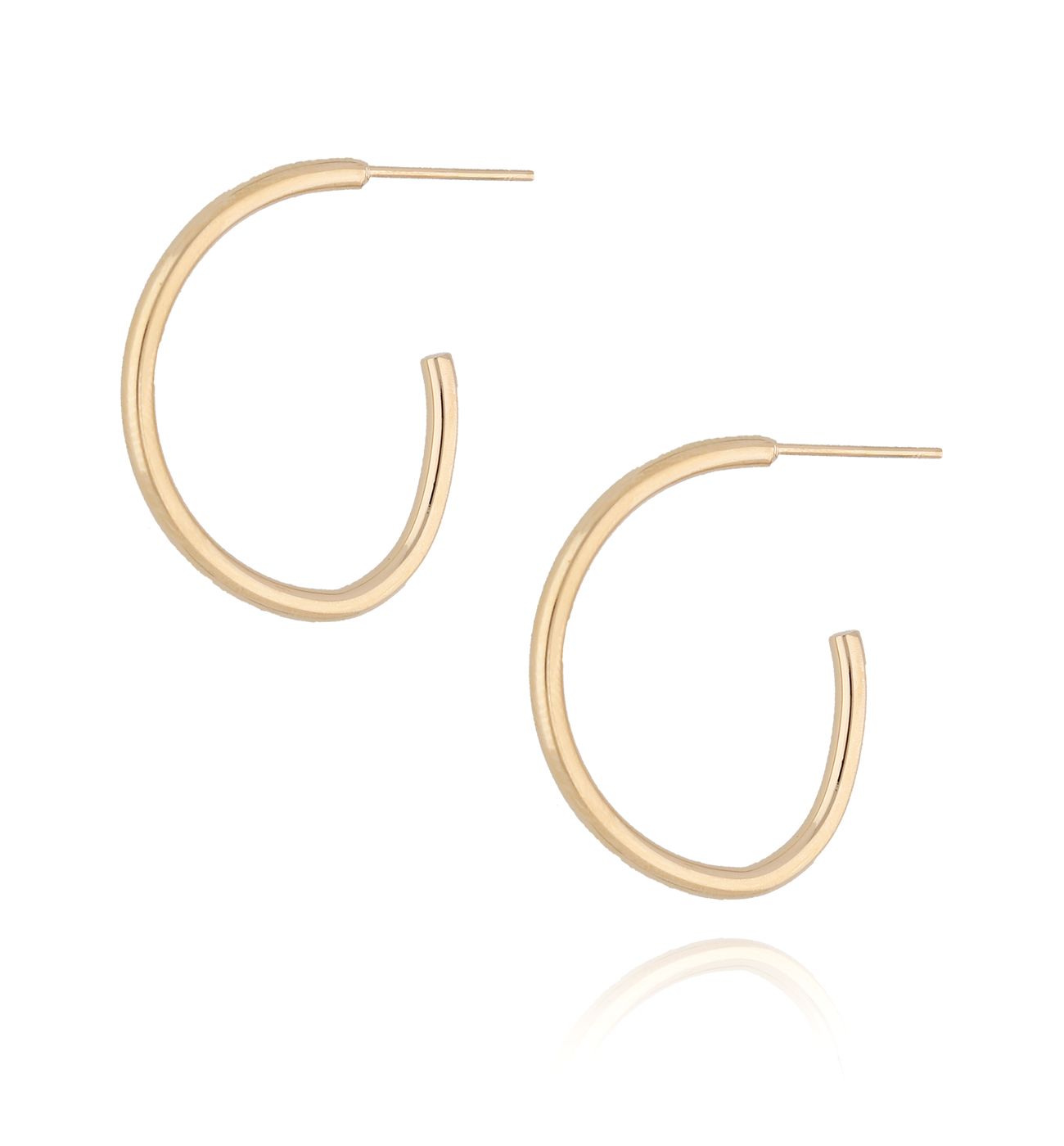 Kolczyki złote półkola stal szlachetna KSA0054