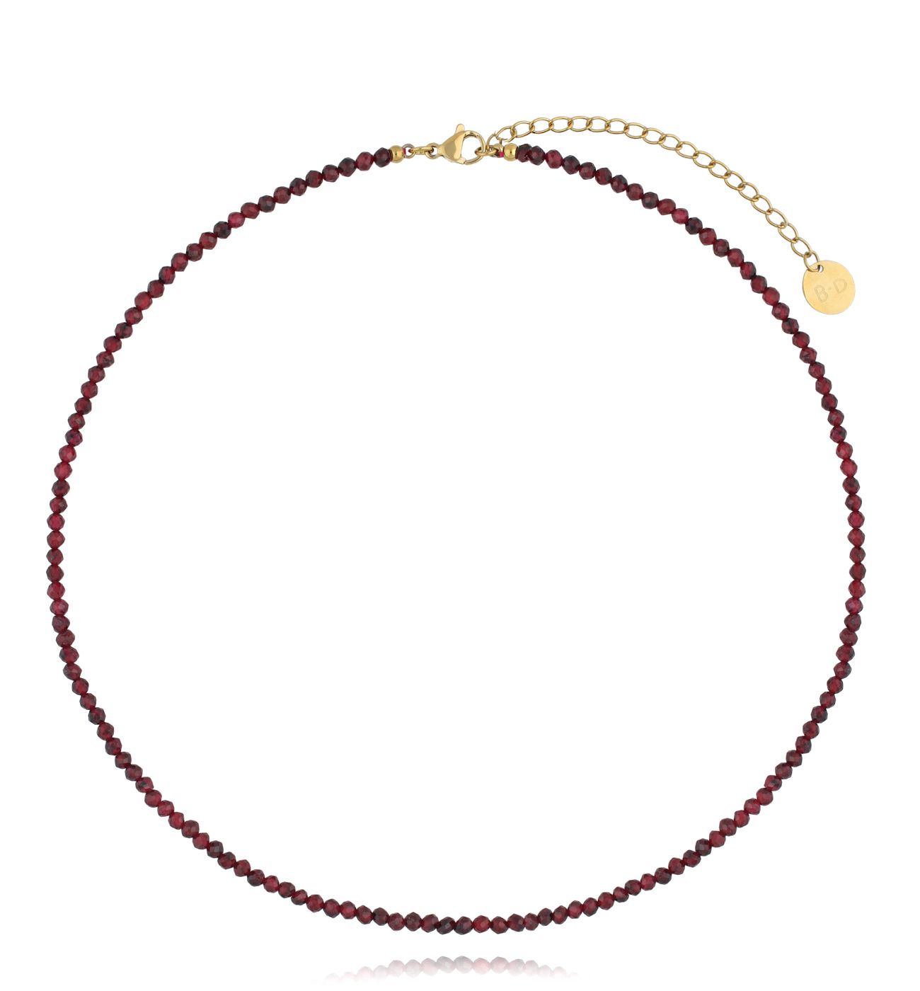 Naszyjnik bordowy z granatami - By Dziubeka