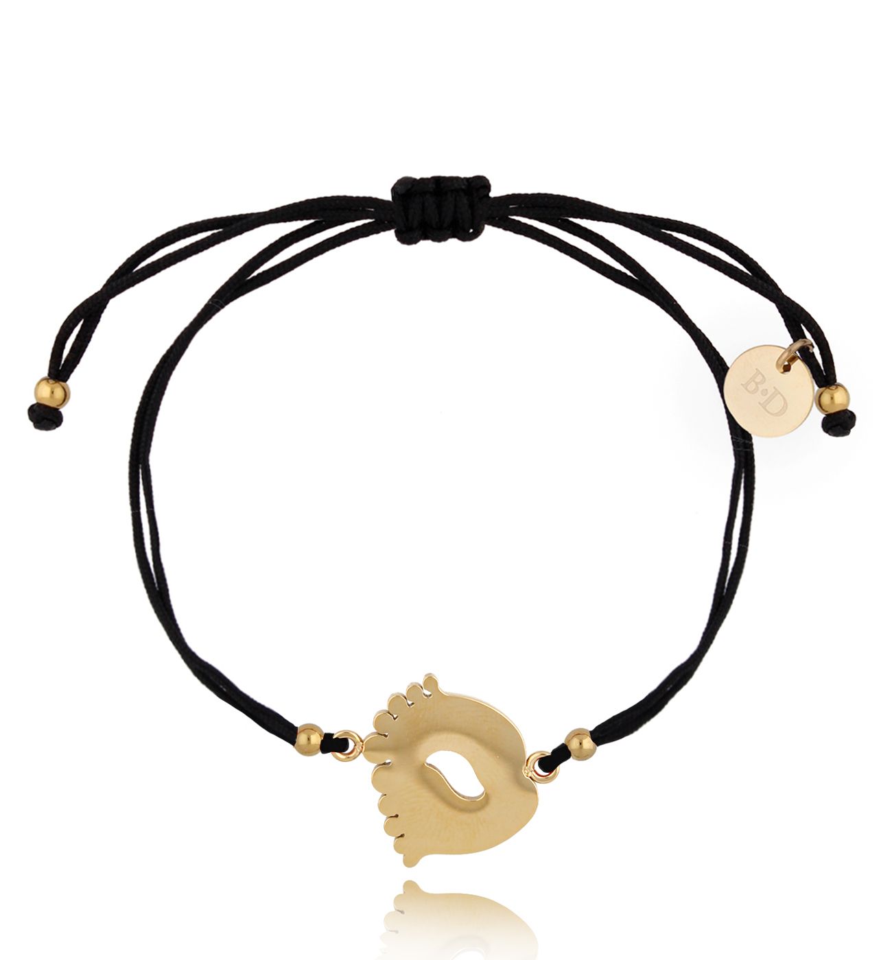 Bransoletka czarno-złota ze stópkami Lee BGL0518