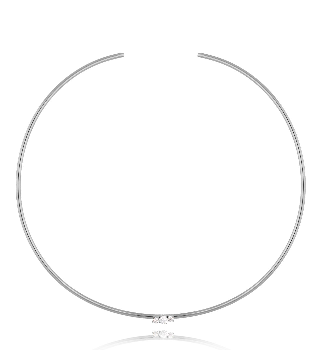 Naszyjnik obroża srebrna z cyrkoniami All - By Dziubeka