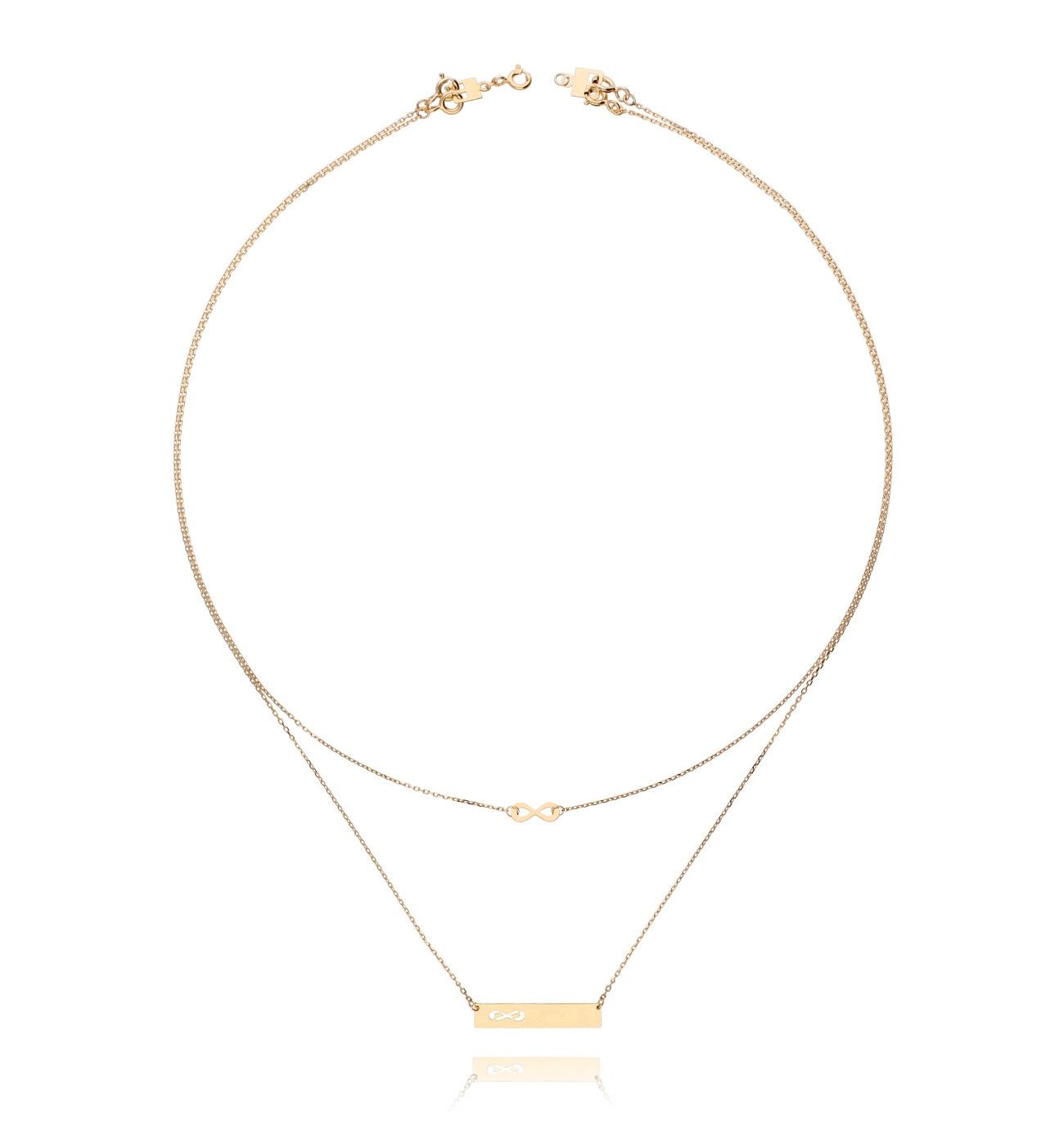 Naszyjnik srebrny z nieskończonością pozłacany - By Dziubeka