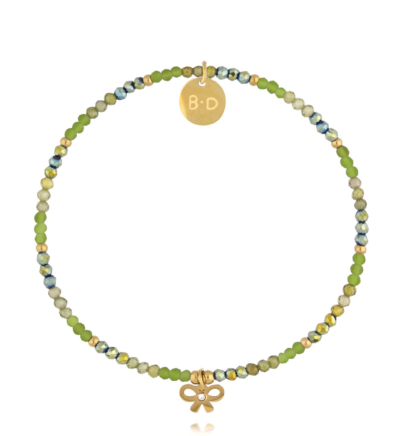 Bransoletka z cyrkoniami i kokardką - By Dziubeka