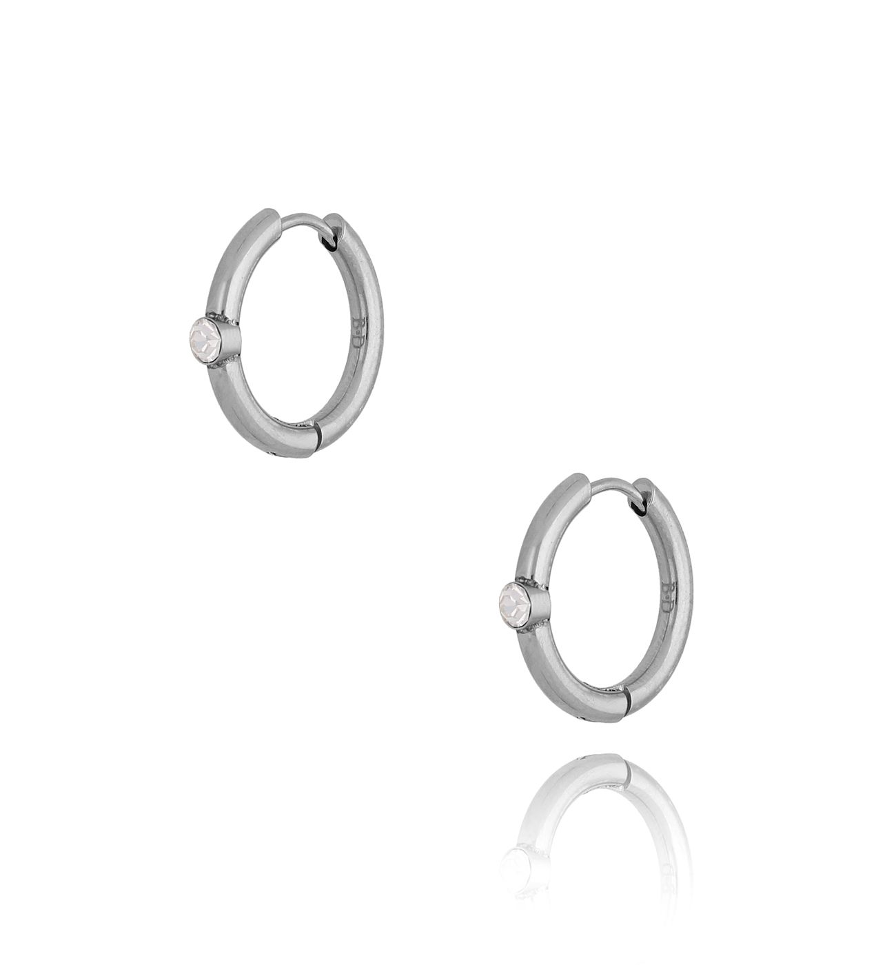 Kolczyki srebrne kółka z cyrkonią KSA0156