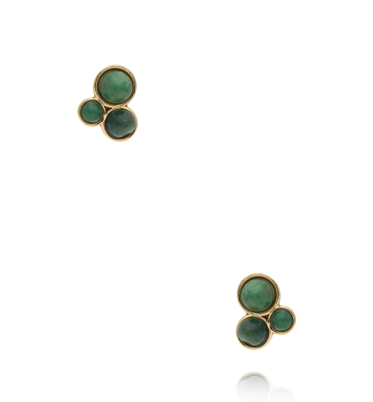 Kolczyki sztyfty z jadeitem afrykańskim KEA0039 - By Dziubeka