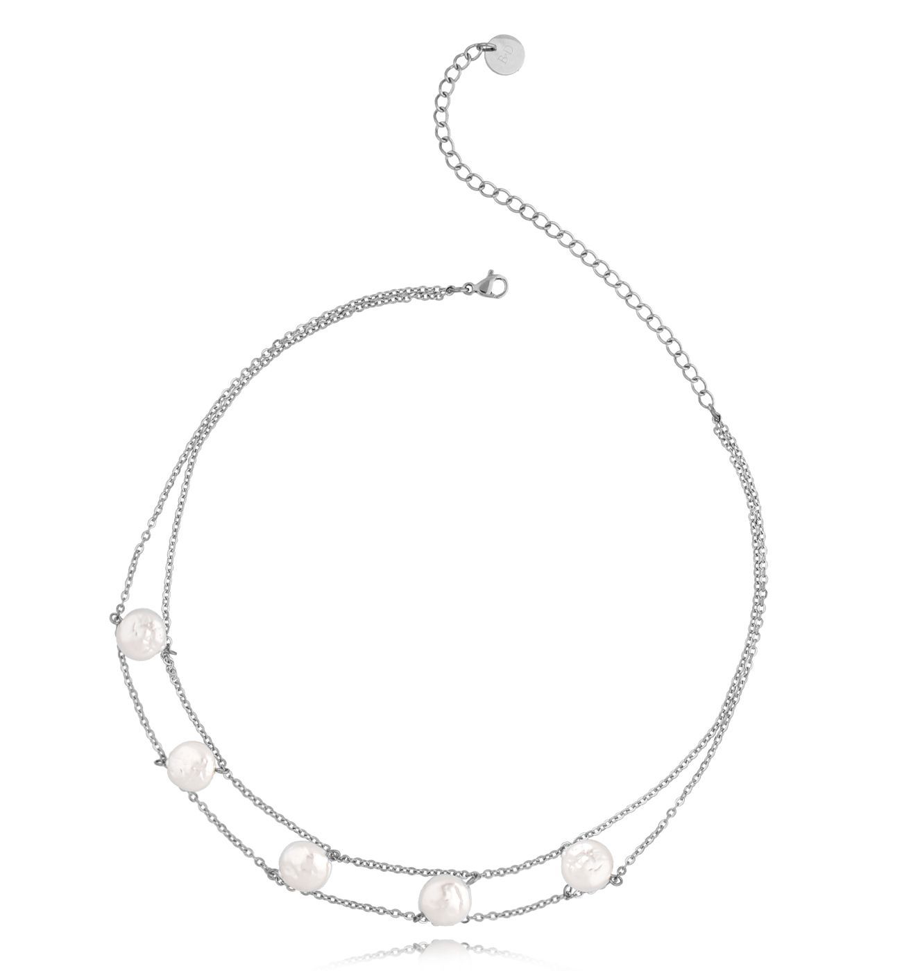 Naszyjnik srebrny z perłami Moa - By Dziubeka