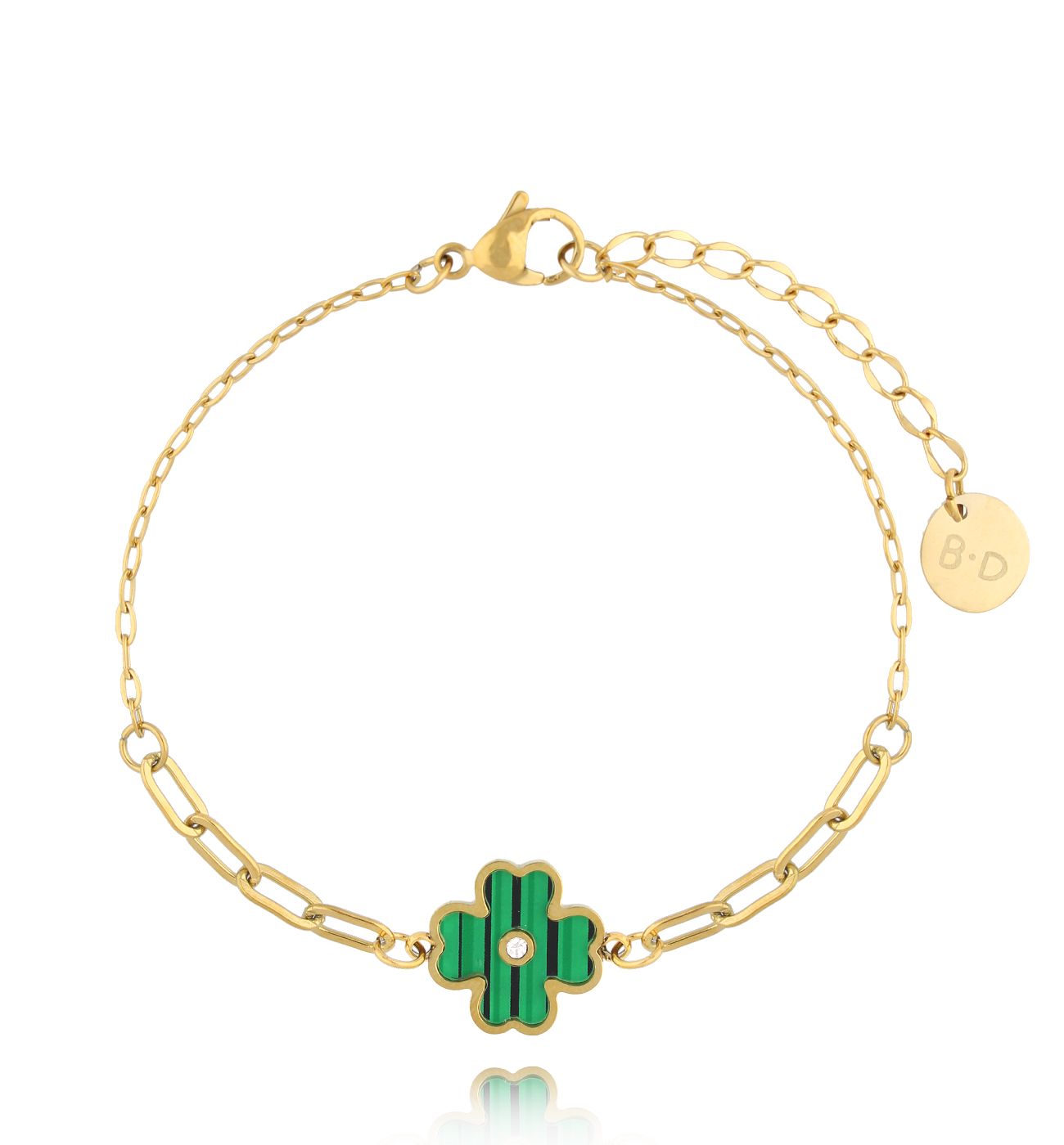 Bransoletka z zieloną koniczynką Successful BSY0026