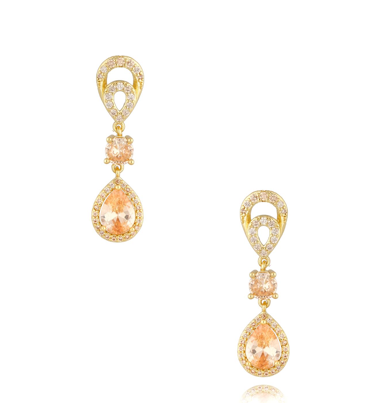 Kolczyki złote ze złotymi kryształkami Skye KSS1287