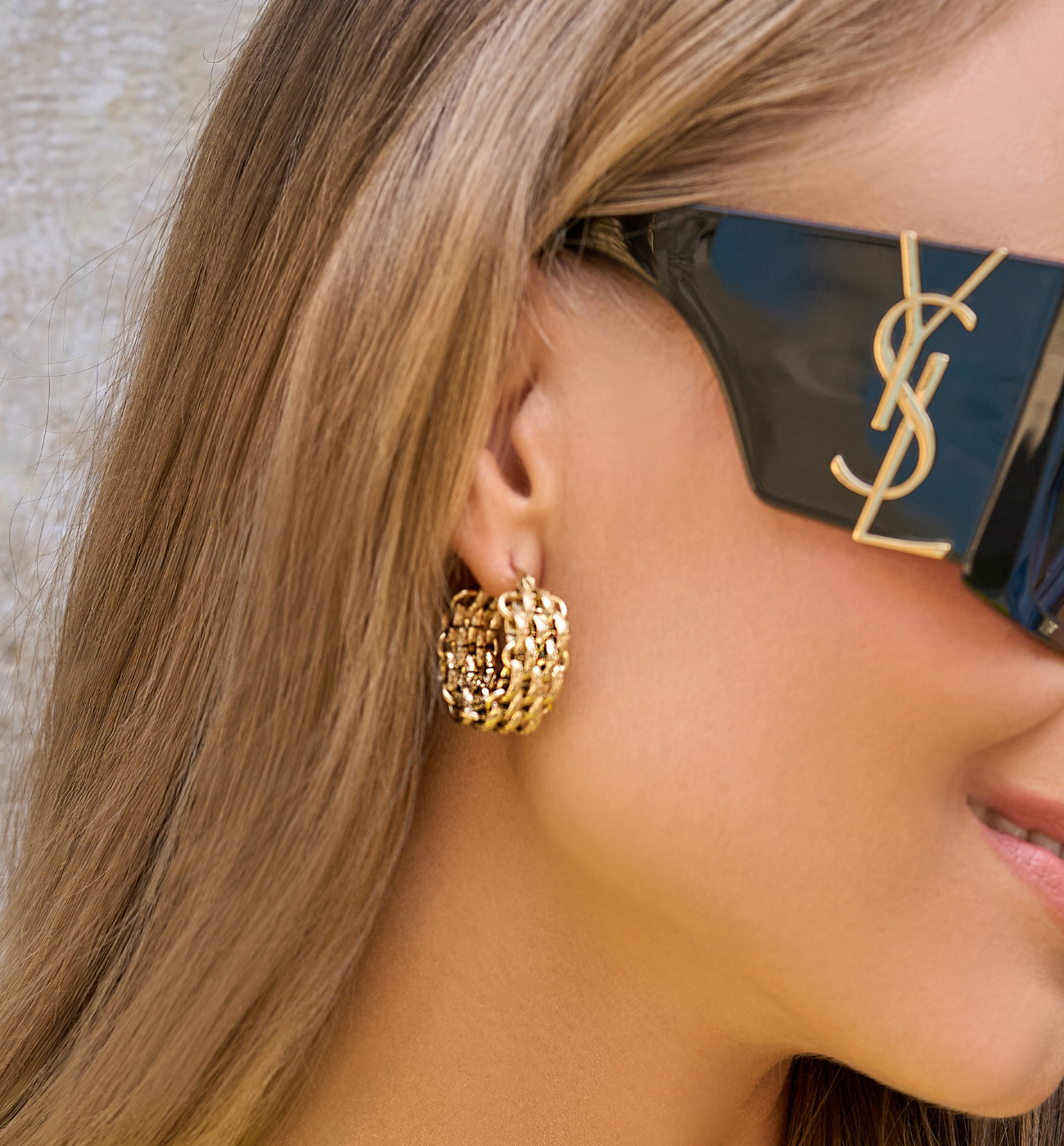 Kolczyki złote okrągłe Arata - By Dziubeka