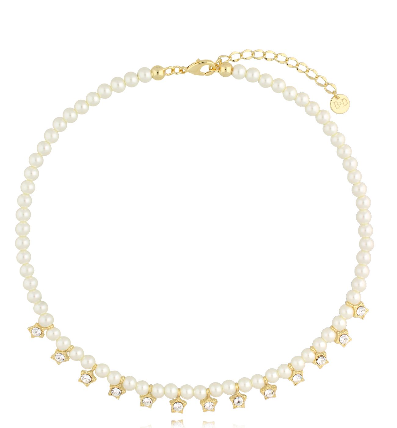 Naszyjnik z perłami i gwiazdkami Stelle Dorate NPE0178