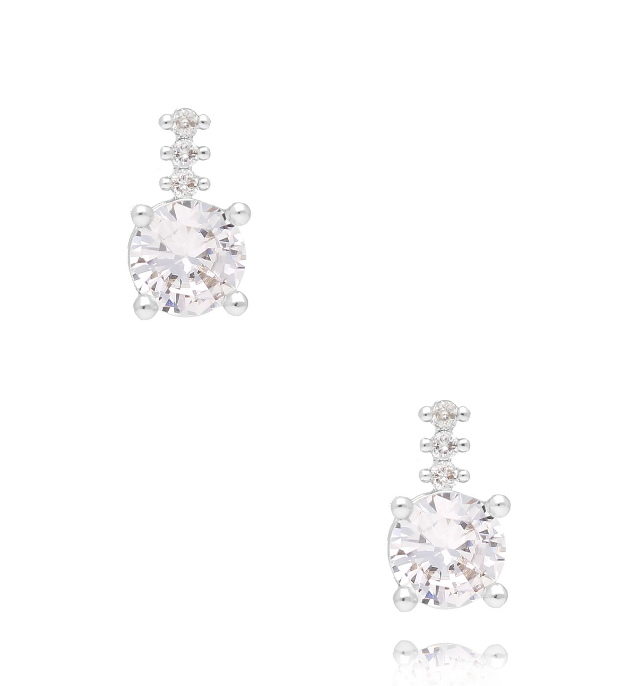 Kolczyki transparentne kwadraciki srebrne Viejo - By Dziubeka