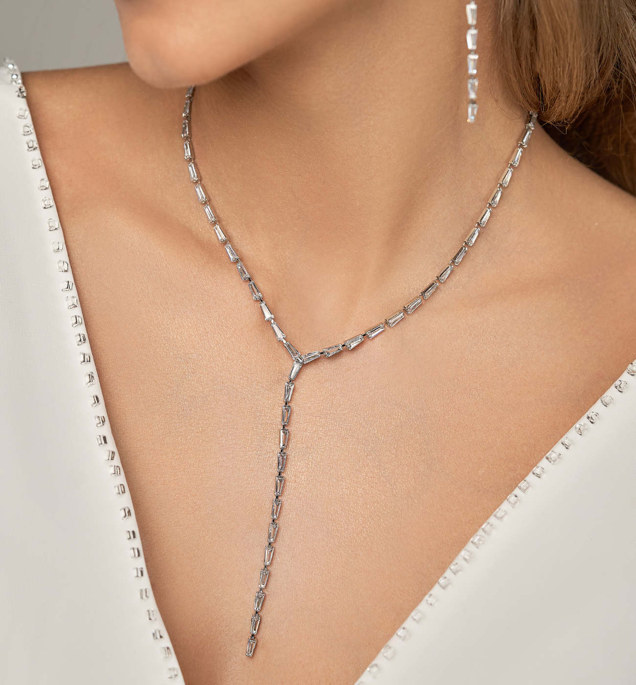 Naszyjnik srebrny z krawatką Samantha - By Dziubeka