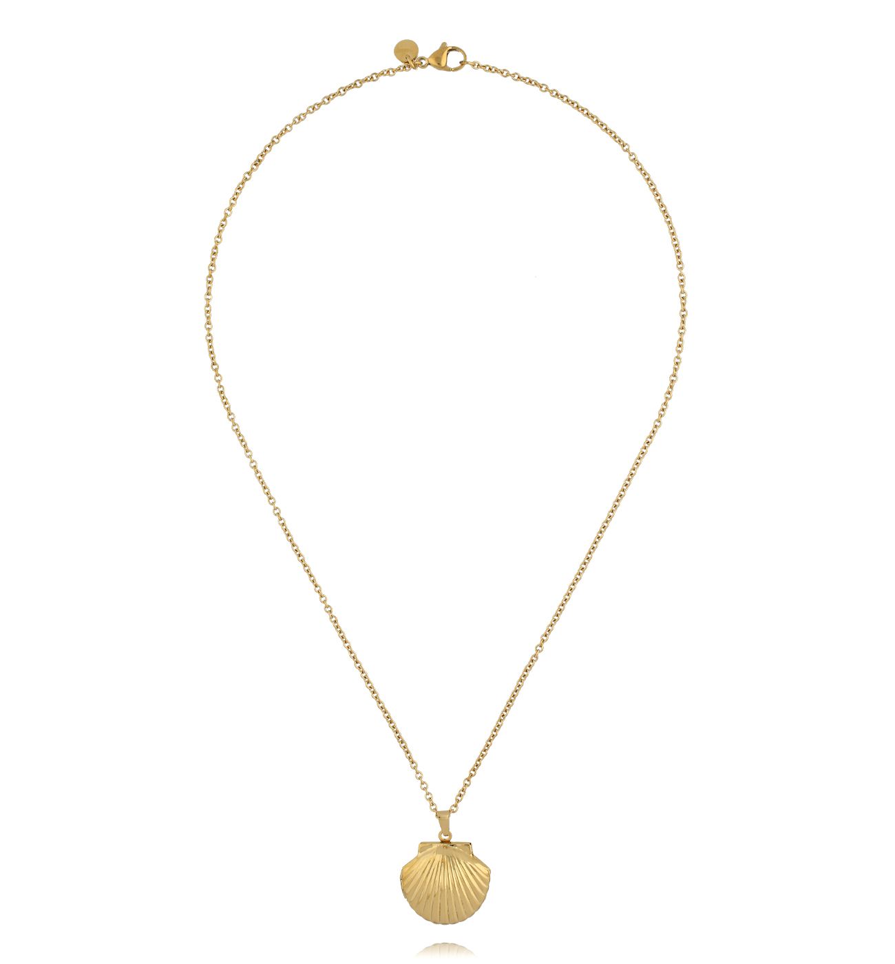 Naszyjnik sekretnik z muszlą złoty - By Dziubeka